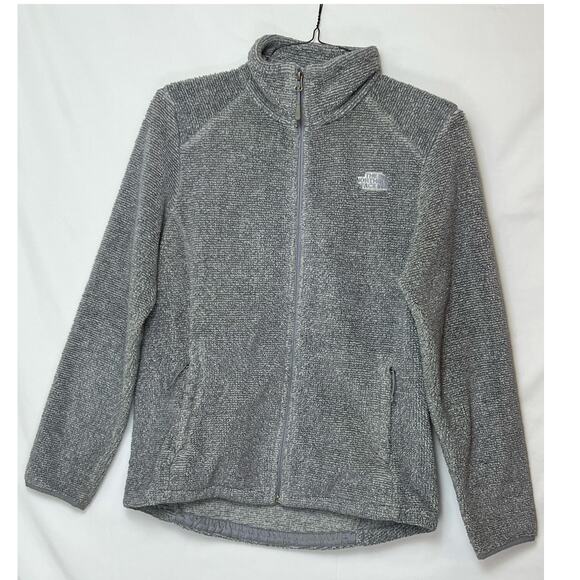 The North Face Women's Large Gray Sherpa Fleece Jacket Full Zip Long Sleeve Cozy - Picture 1 of 11